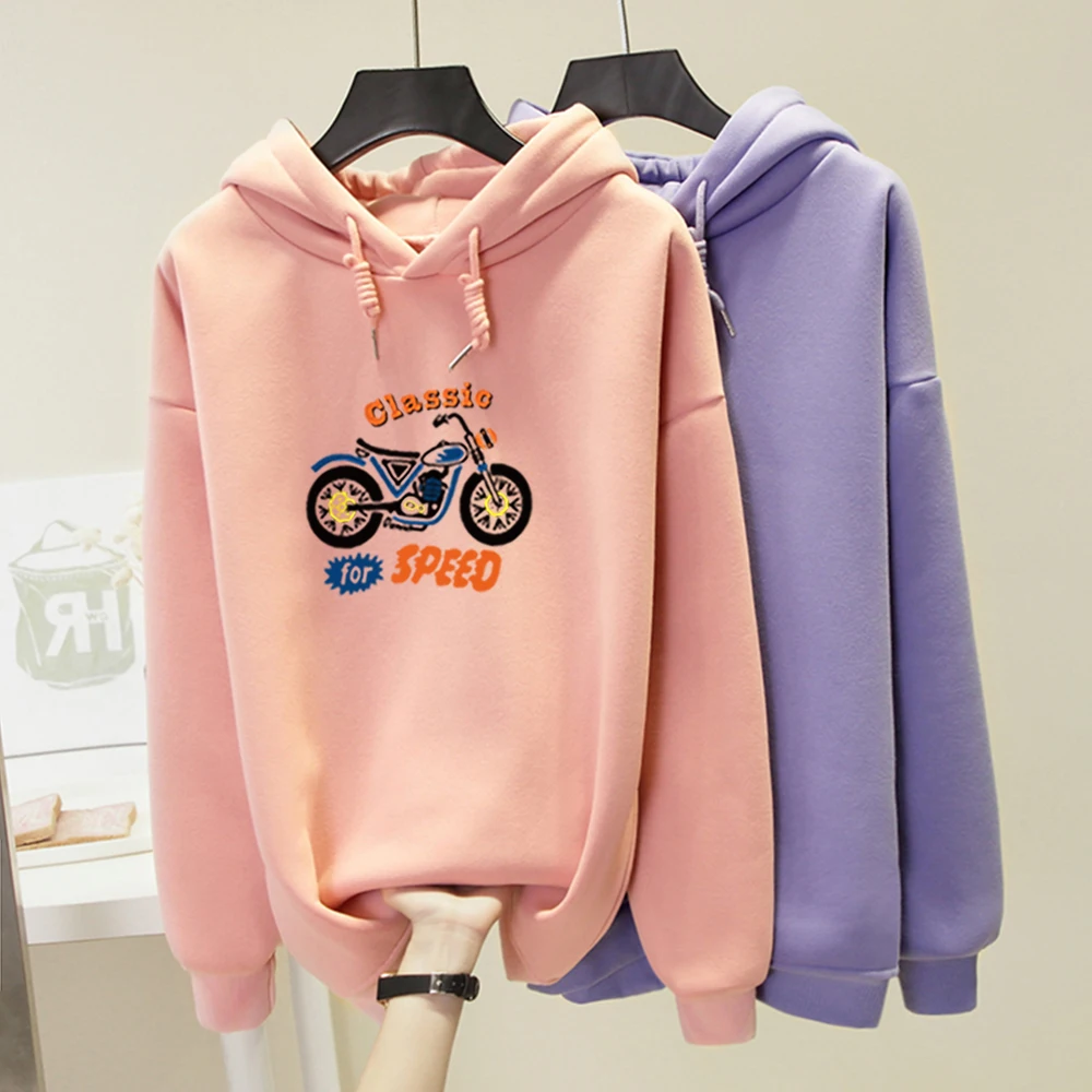Классический теплый свитшот в стиле K-POP для скоростных надписей уличная одежда