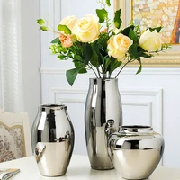 silver home living room tv cabinet wine cabinet decoration ornaments soft art ceramic gold plated ceramic vase