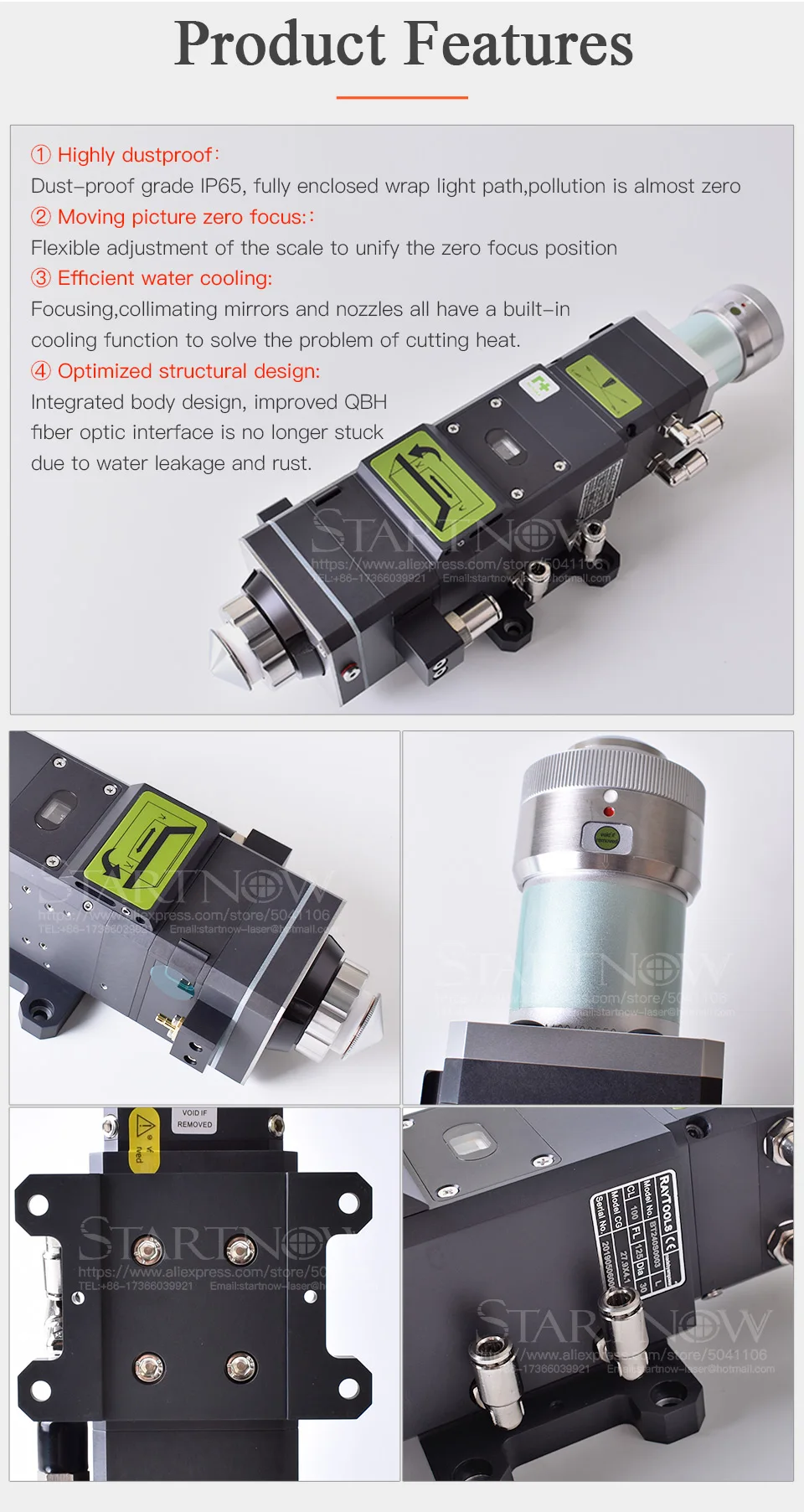 Raytools Empower BT240S 0-3300 Вт волоконная Лазерная режущая головка BT240 для QBH Raycus IPG волоконный лазер CNC станок для лазерной резки