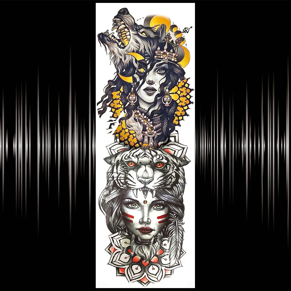 Временные татуировки на всю руку ногу воин реалистичные Египетские пирамиды