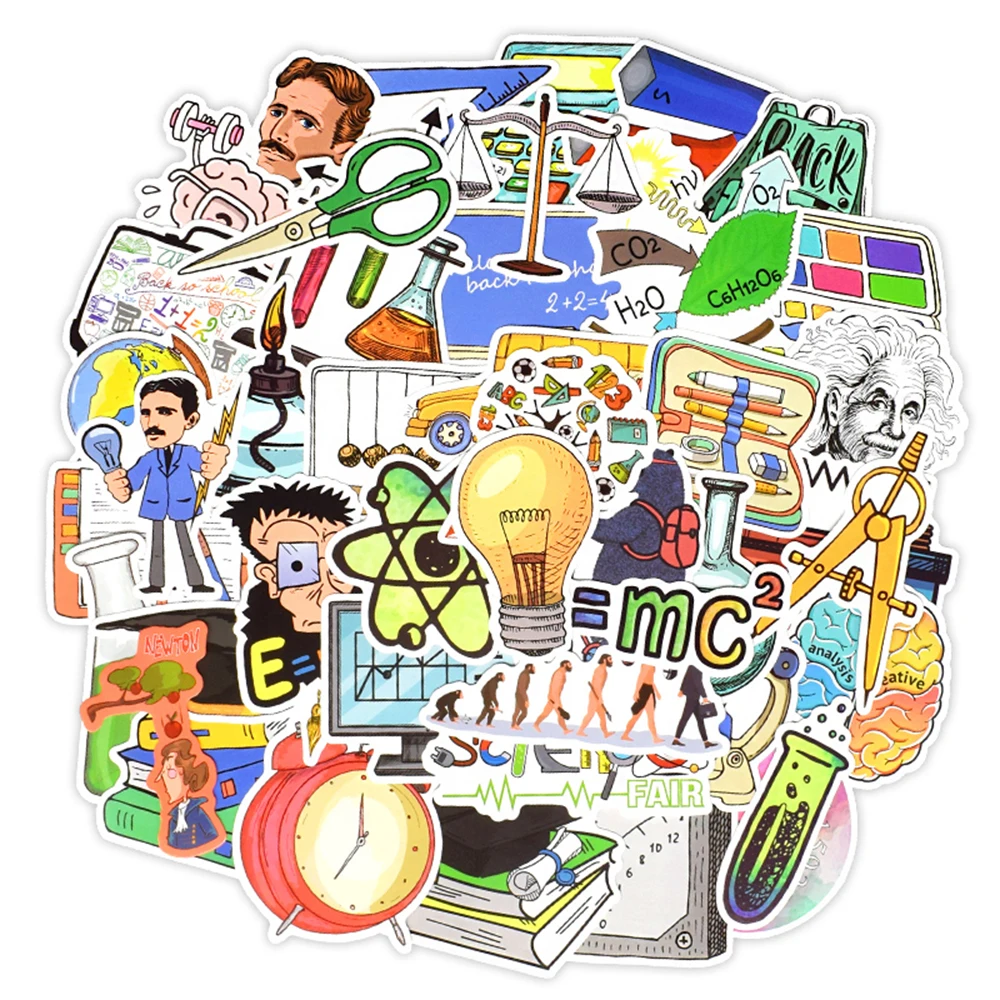 

50 шт. лабораторная Стикеры s Class Back to School Водонепроницаемый Стикеры виниловые обои для студент "сделай сам" для ноутбука телефон чемодан вело...