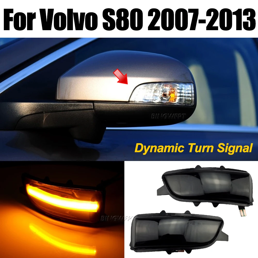 2 шт. Светодиодные поворотники для зеркала заднего вида Volvo C30 C70 S40 S60 V40 V50 V70 2008-2010 S80