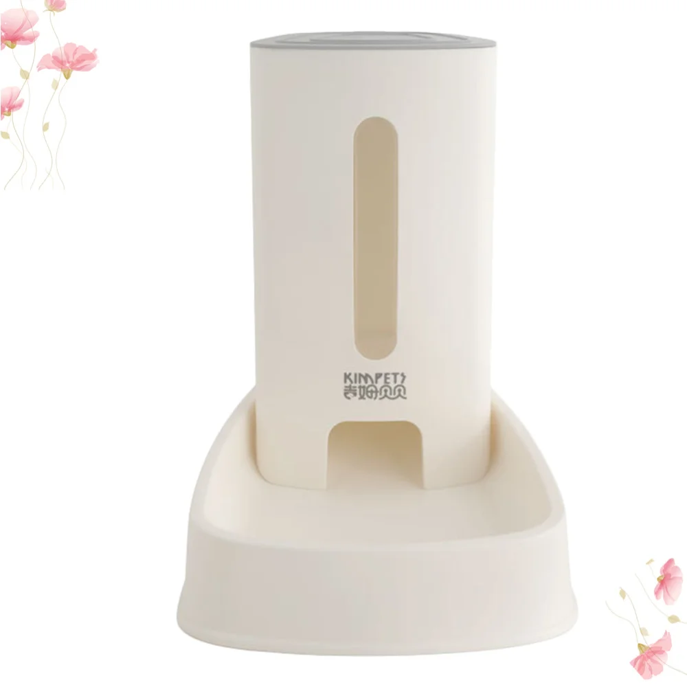 

Pet Food Container Automatic Pet Feeder Food Pratical Dog Cat Safe Feeder Pet Supplies (White)