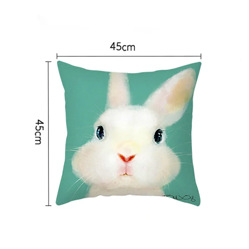 

Easter Pillow Covers Cushion Cover 45*45cm Easter Bunny Egg Pillowcase Home Textile Decoration