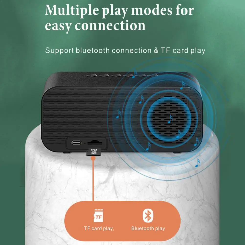 NBD8 портативный FM радио динамик Bluetooth цифровое стерео плеер TF карта будильник