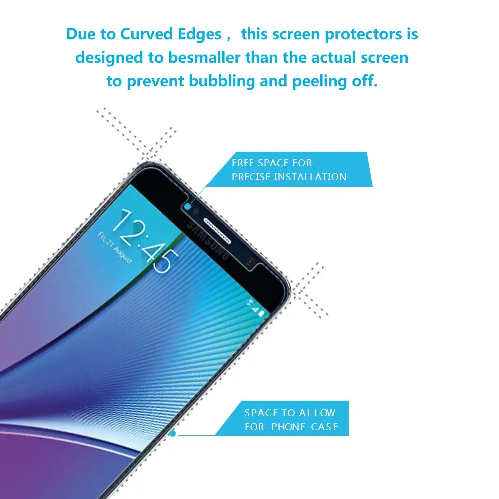 Закаленное стекло 9H для Samsung Galaxy Note 2 3 4 5 N7100 N9000 | Мобильные телефоны и аксессуары