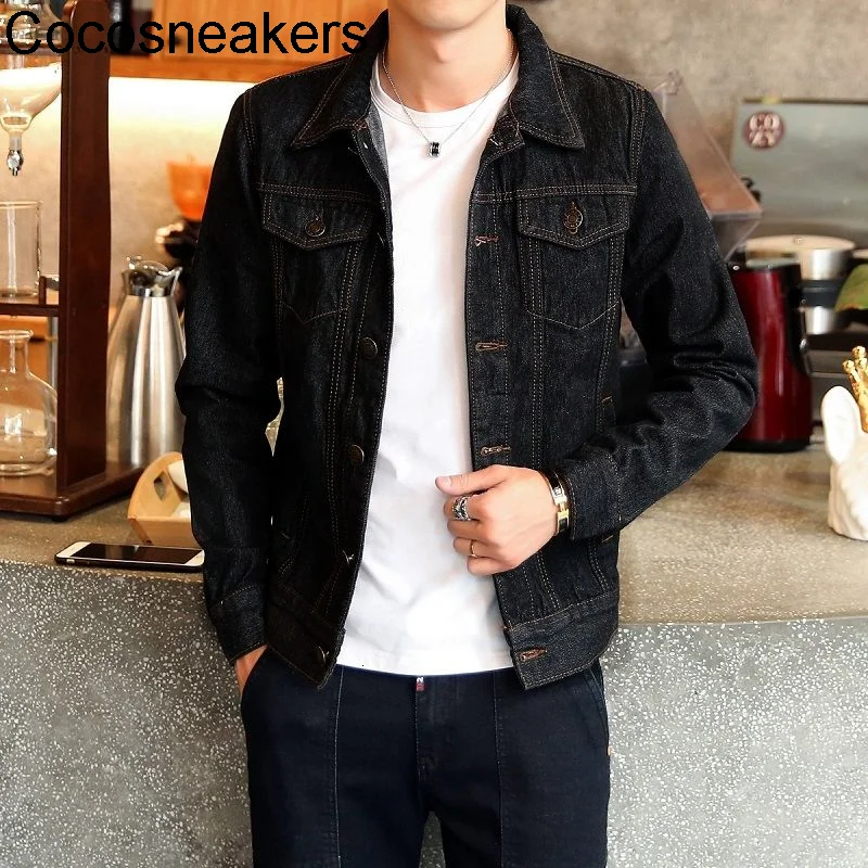 spring new denim jacket men's light blue jacket denim fashion three color
