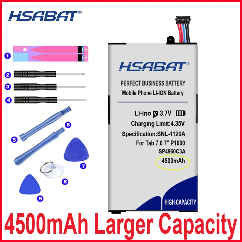 Аккумулятор HSABAT 0 цикл 4500 мАч SP4960C3A для планшетов Samsung Galaxy Tab 7 &quotP1000 P1010 GT-P1000 GT |