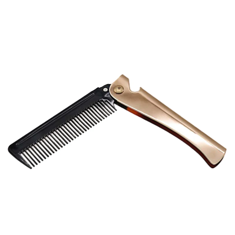 Мужская стильная металлическая расческа из нержавеющей стали складная