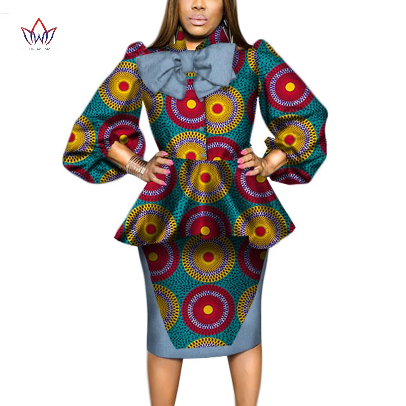 Африканская одежда Женские топы из Анкары комплект двух предметов с длинным