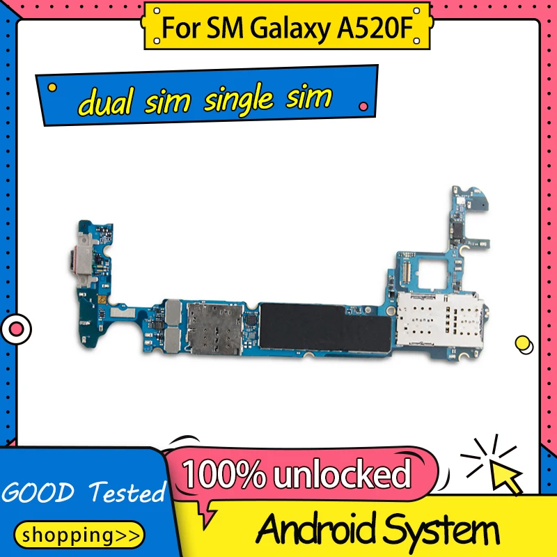Разборка двух sim карт/одной карты для Samsung Galaxy A5 A520F материнская плата 32 ГБ с полным
