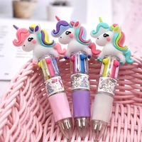 24 pcslot cartoon unicorn 4 colors ballpoint pen mini ball pens school office writing supplies stationery gift