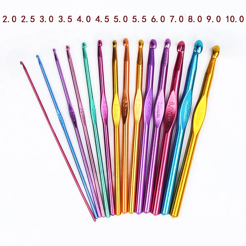 

2-10mm Oxidation Crochet Color Environmental Protection Aluminum Crochet Single Crochet Sweater Needle DIY Knitting Needle