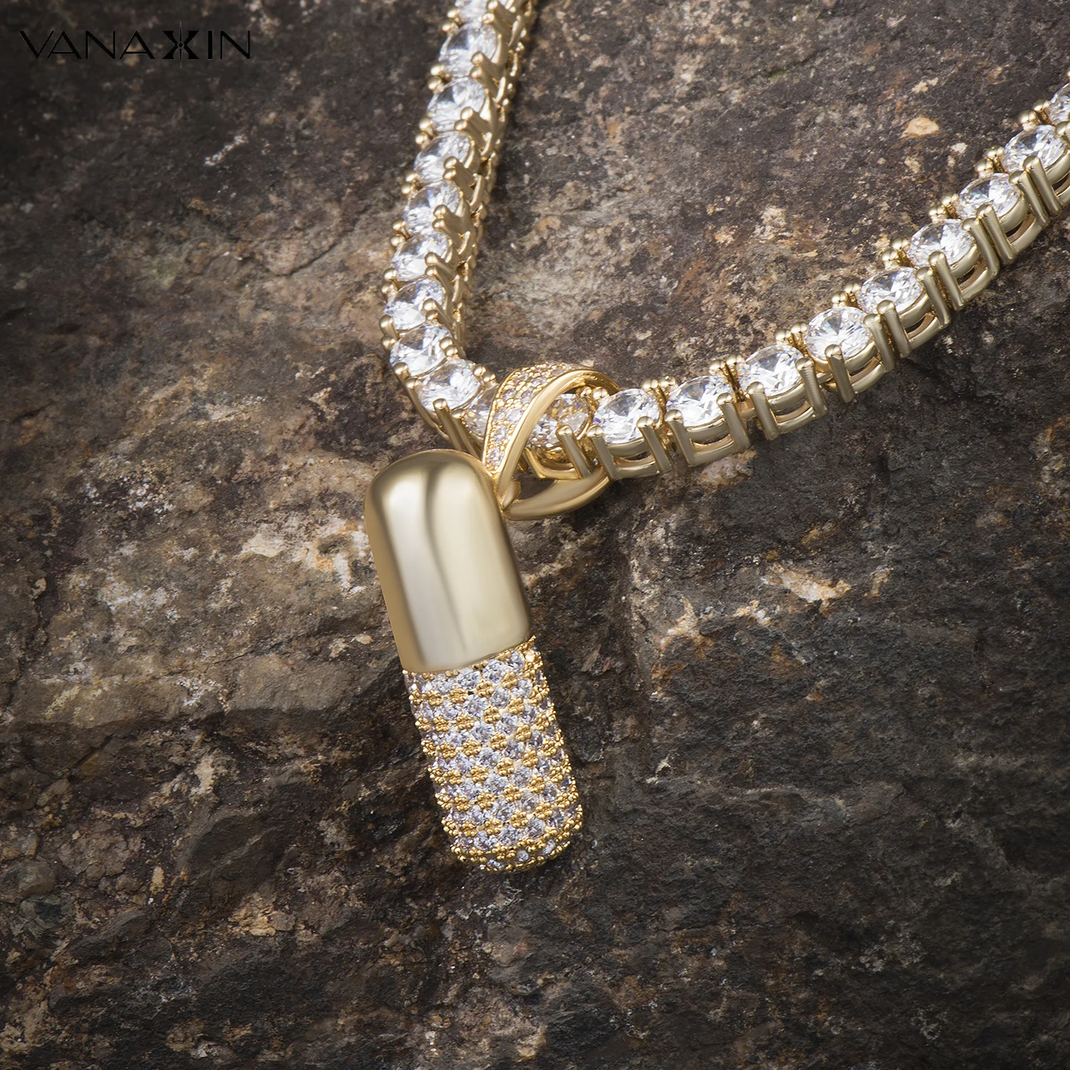 VANAXIN Keepsake Хрустальная капсула кулон ожерелье для мужчин/женщин золотой цвет