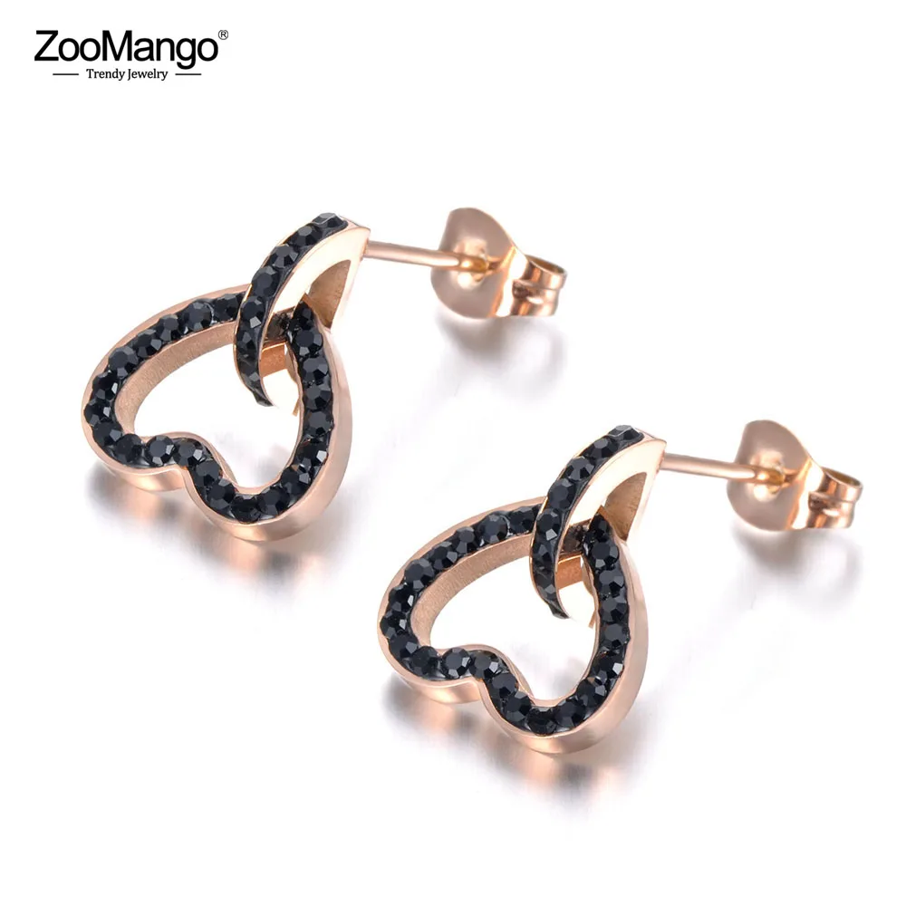 Zoomano модные свадебные серьги из нержавеющей стали с мозаикой CZ хрустальное