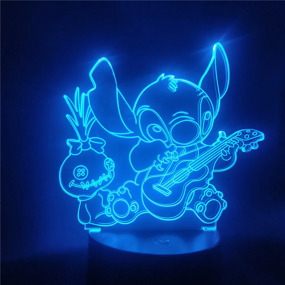 Дисней фигурка Лило & Ститч мультфильм СВЕТОДИОДНЫЙ Ночник светильник для детей
