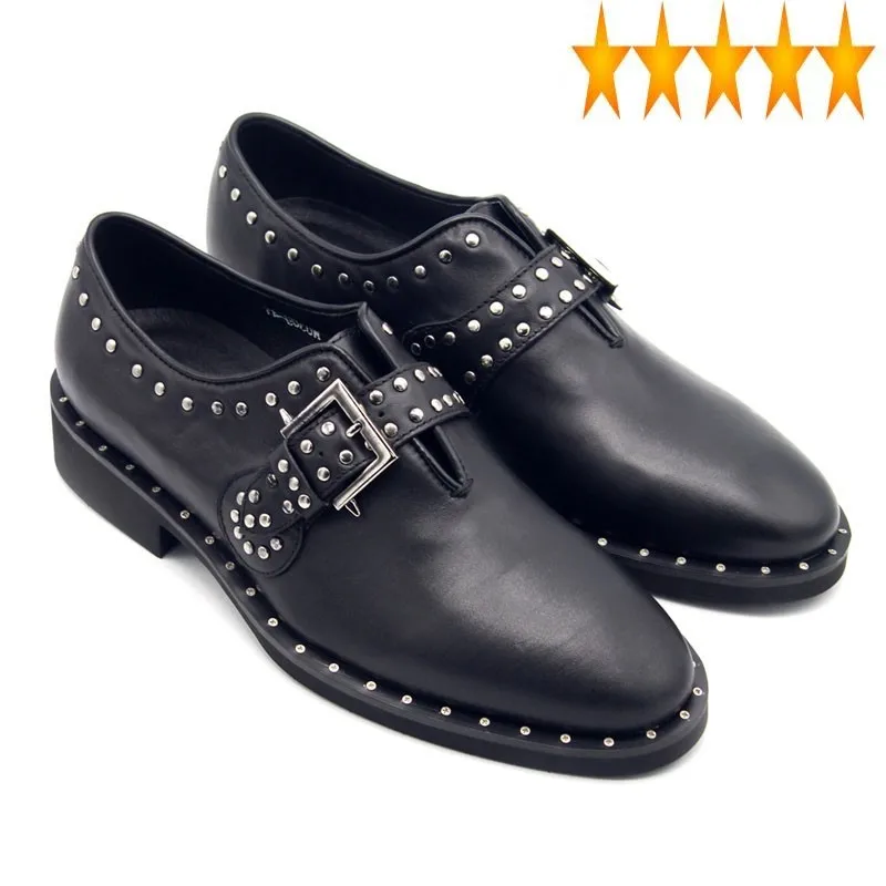 

Мужская винтажная обувь из натуральной кожи, с заклепками