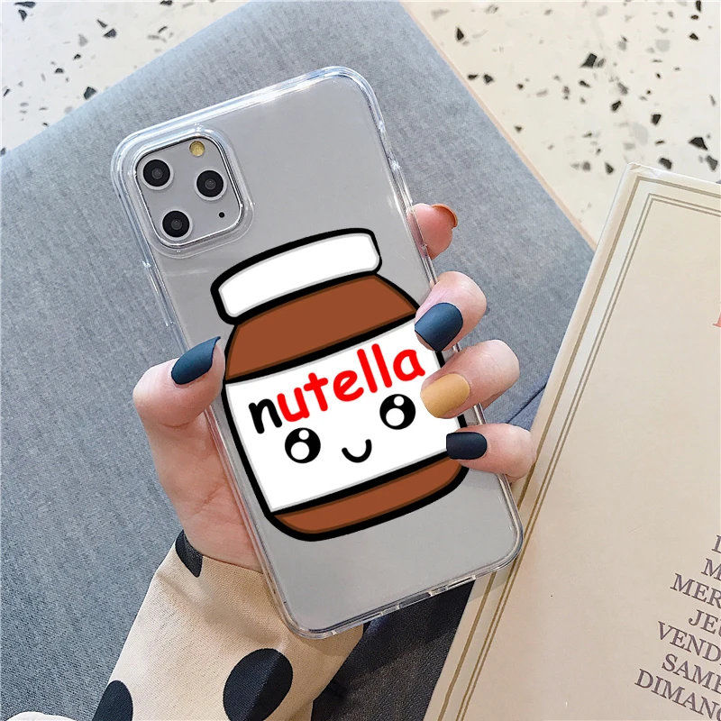 Мягкие чехлы из ТПУ для iPhone12pro 11Pro max 8 7 6s plus SE 5S XR XS MAX 12mini Kawaii Nutellas | Мобильные