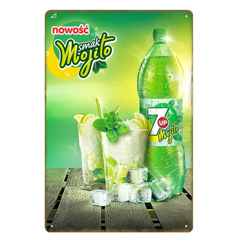 YD1568EI Безалкогольные 7up металлические жестяные знаки 7 UP ВИНТАЖНЫЙ ПЛАКАТ Искусство Настенная Наклейка картина бар паб кафе украшение домашний декор в стиле ретро YI-052 - Цвет: YD1568EI