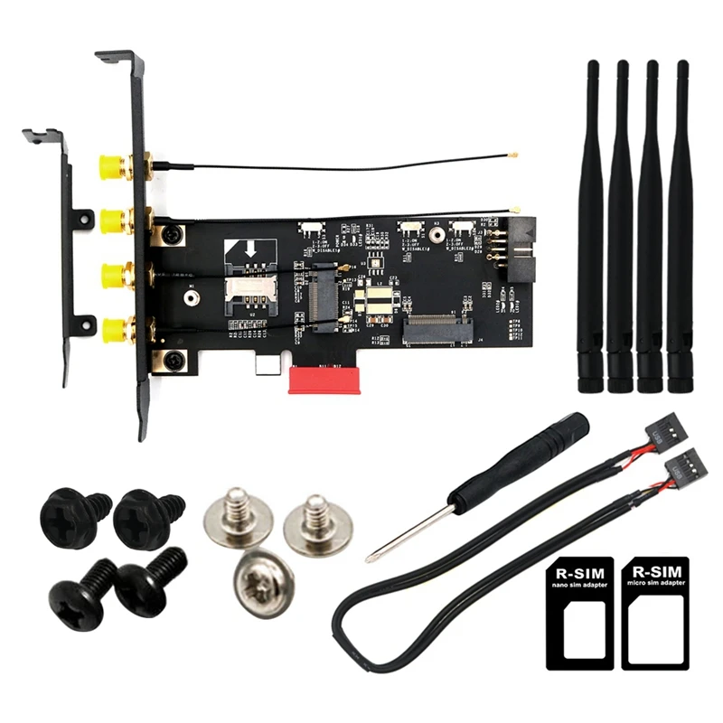 

Карта адаптера M.2 PCI-E NGFF M.2 Key B и Key a для адаптера PCIe X1 для карты 3G/4G и Wi-Fi