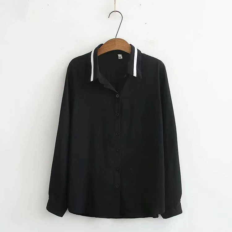 

Большие размеры, XL--4XL, женская блузка из шифона с длинными рукавами, Женская корейская мода, полосатые блузы, OL Top