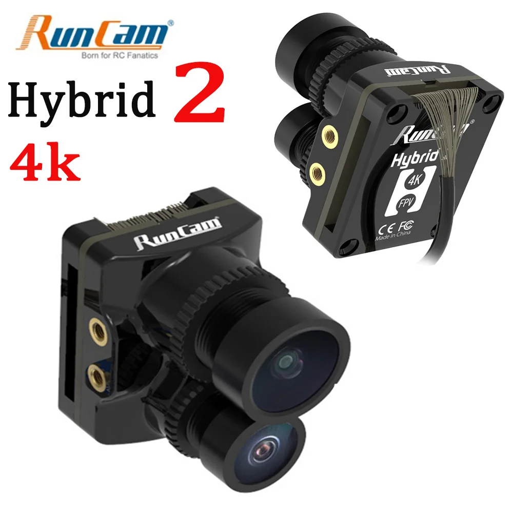 

RunCam Hybrid2 True 145 degree Wide Angle 4K HD & FPV Camera High-quality 7 Layers of Glass Lens For FPV