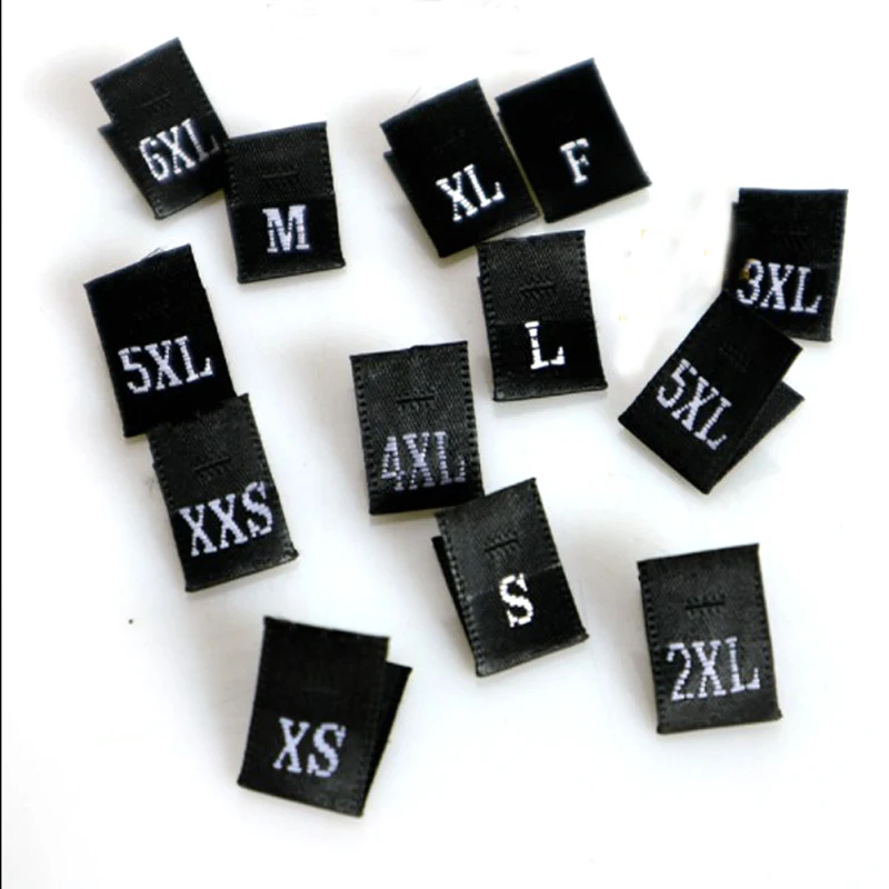 Новинка 100 шт./лот ярлыки размера одежды с принтом (1 2*3.) см/коробка) вырезанными и