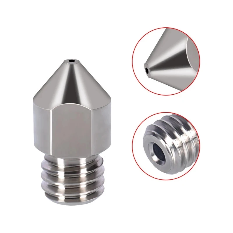 3d printer nozzle 3pcs extruder parts tc4 titanium alloy mk8 nozzles m6 thread 0 2 0 3 0 4 0 5mm 1 75mm for ender3 cr10 ender5 free global shipping