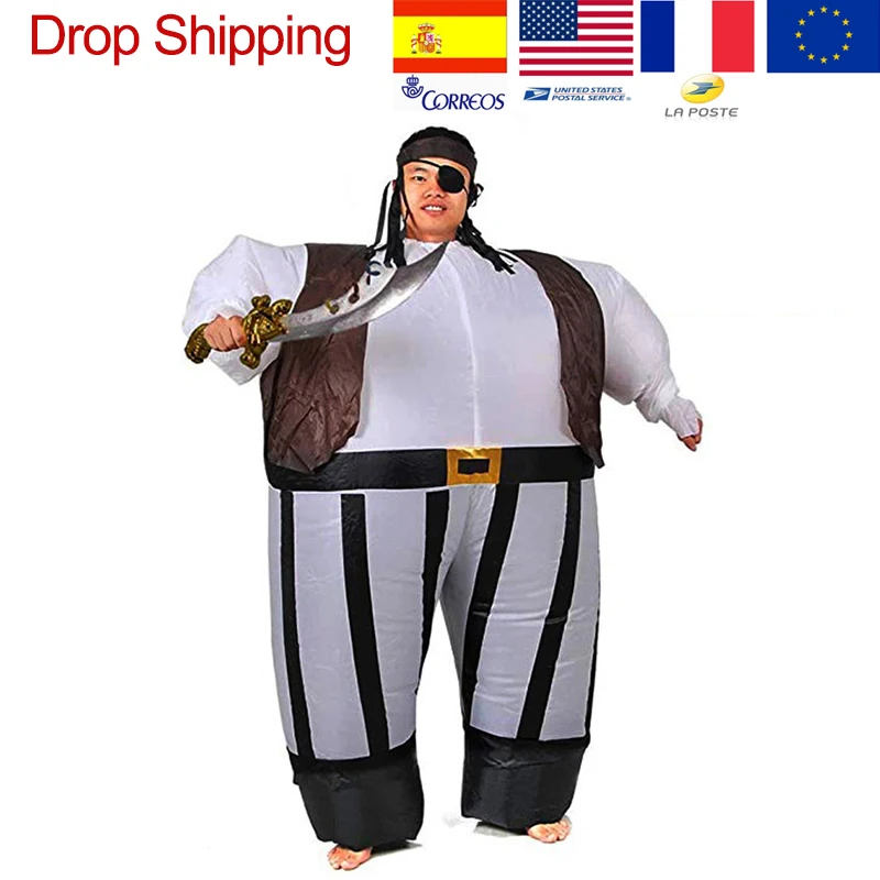 Inflatable Pirate Captain Fancy Dress Costume Fat Sumo Suit 
