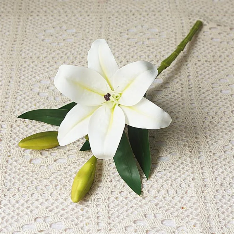 Одна искусственная короткая Лилия длиной 14 57 дюйма имитация 3D печати Lilium для