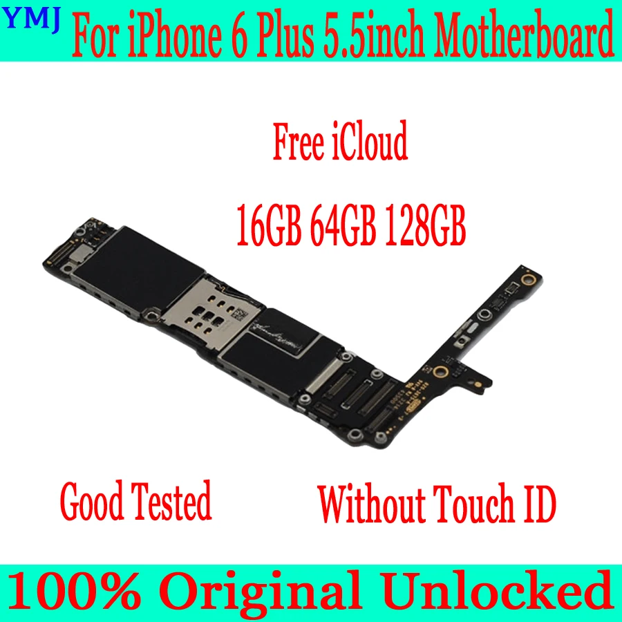 16 Гб/64 Гб/128 ГБ для iphone 6 Plus материнская плата с Бесплатный iCloud, оригинальная разблокированная материнская плата для iphone 6 Plus без Touch ID