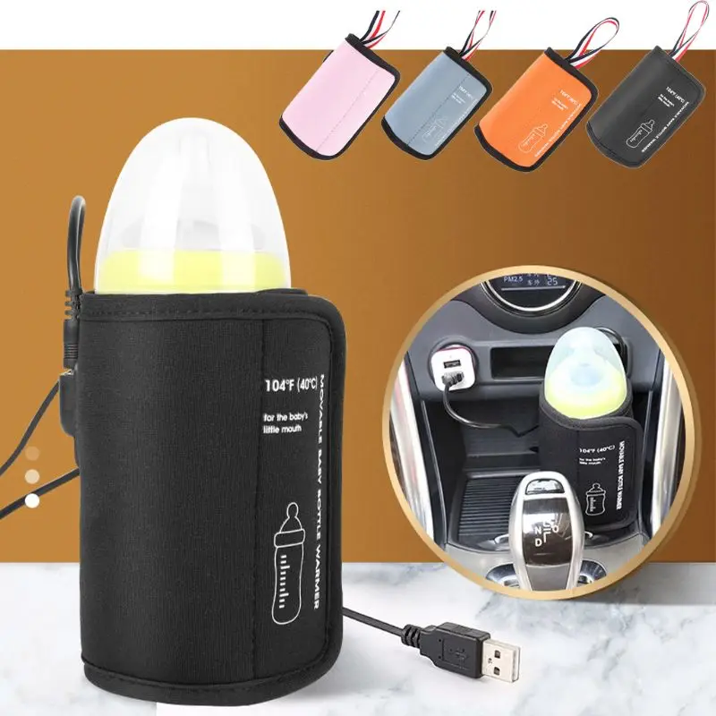 

1PC USB Baby Bottle Warmer Portable Milk Travel Cup Warmer Heater Infant Feeding Bottle Bag Storage Cover Insulation Thermostat