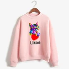 Likee App пуловер Likee Сердце Кот 2020 модная женская толстовка смешная ЛГБТ Радуга толстовка женская одежда в стиле Харадзюку Топы