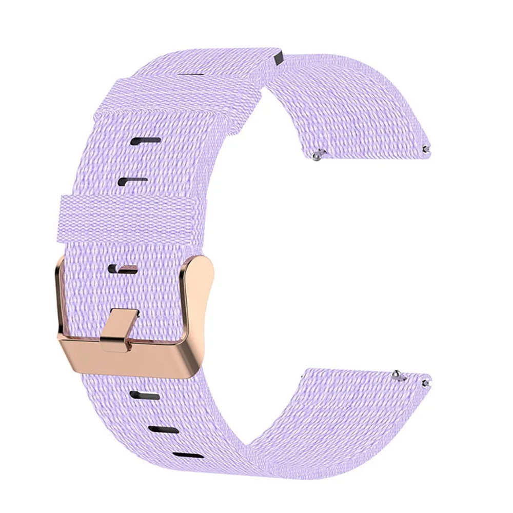 Light purple Нейлоновый ремешок для наручных часов для Amazfit/Xiaomi умные часы спортивный ремешок для часов для samsung/huawei/LG/Полар-флиса зажечь модный браслет 18 мм/20 мм/22 мм ремешок - Цвет: Light purple