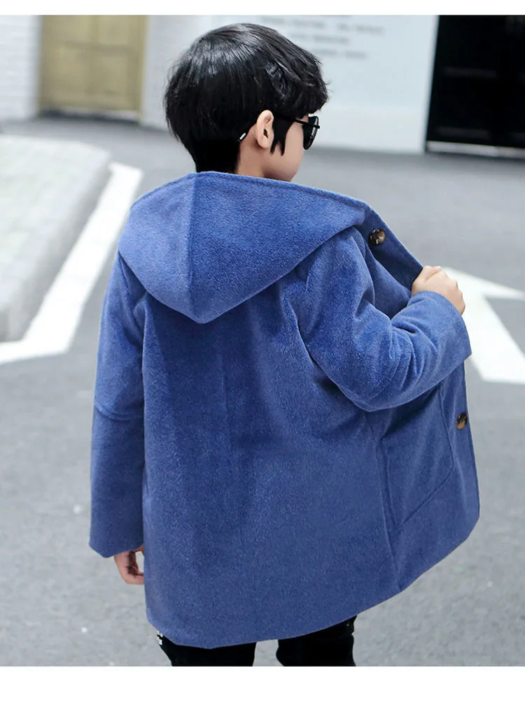 

2020 New Children's Clothing Boy Woolen Coat Winter Children's Long Woolen Coat Middle Boy Thickening Korean Version