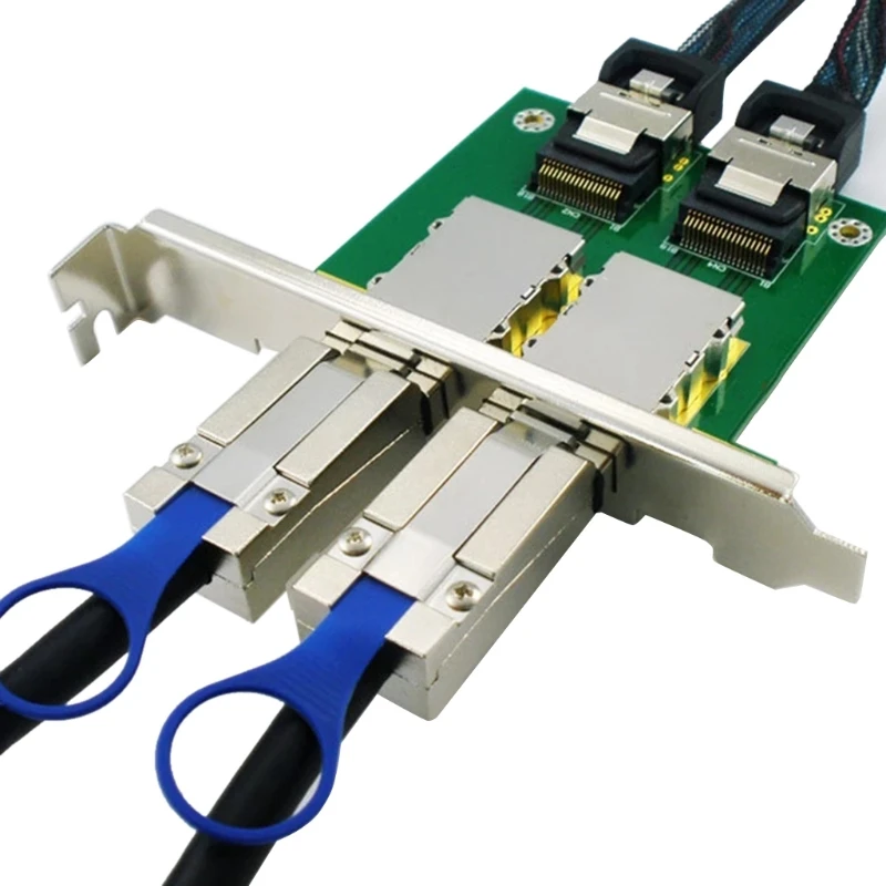 dual mini sas26p sas sff 8087 to sff 8088 adapter board in pci bracket sas36p 26p pci server array card sff8087 8088 free global shipping