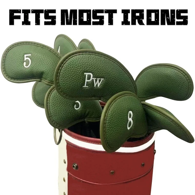 New 12 Pcs Thick Synthetic Leather Golf Iron Head Cover Set Headcover Fit All Brands Irons Clubs Drop Shipping | Спорт и развлечения