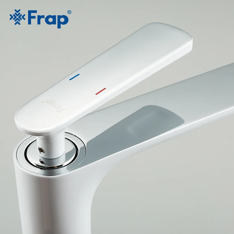 Frap смеситель для ванной комнаты креативный раковины современный белый с одним