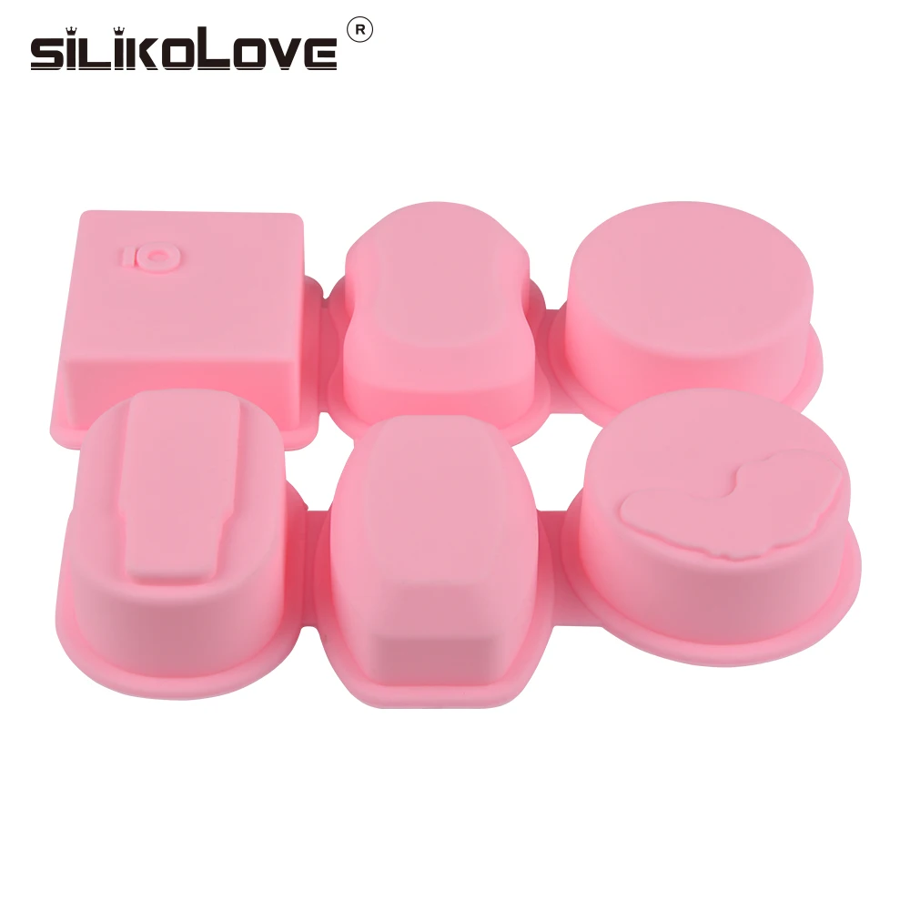 Силиконовая форма для мыла SILIKOLOVE геометрической круглой формы 6 полостей
