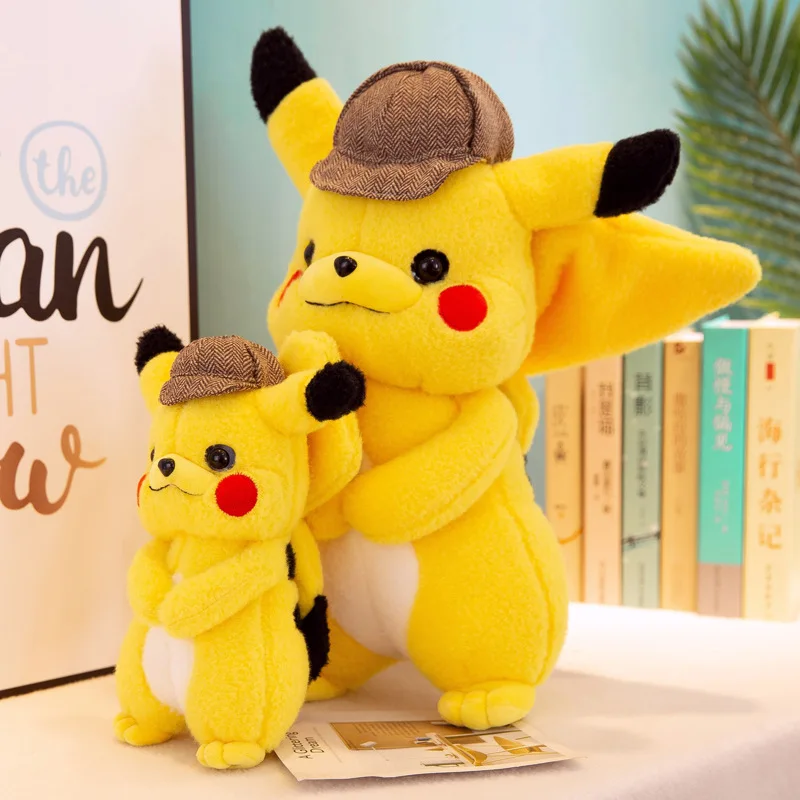 28 см Пикачу плюшевая игрушка мягкая детектива японского аниме плюшевые игрушки