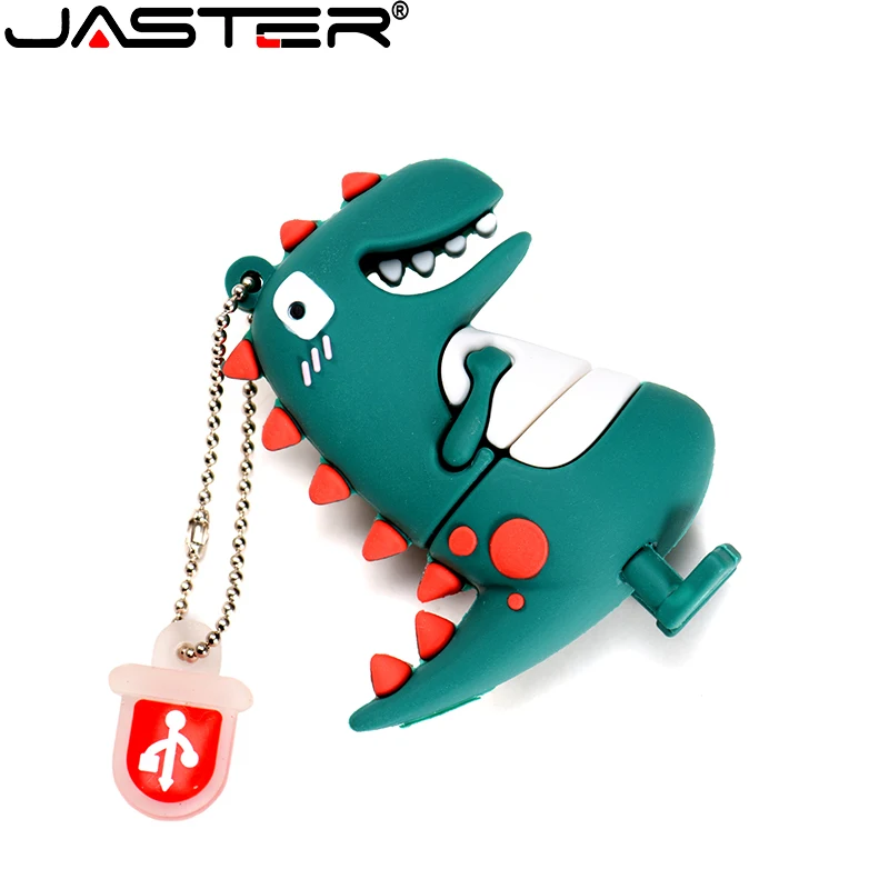 JASTER милый мультяшный портативный зеленый динозавр 2.0USB внешний накопитель 4 ГБ 8 16