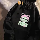 Женские толстовки с аниме-принтом, свитшот с принтом лягушки, кавайная толстовка с капюшоном, пуловер с рисунком манги и феи, уличная одежда большого размера, модные топы