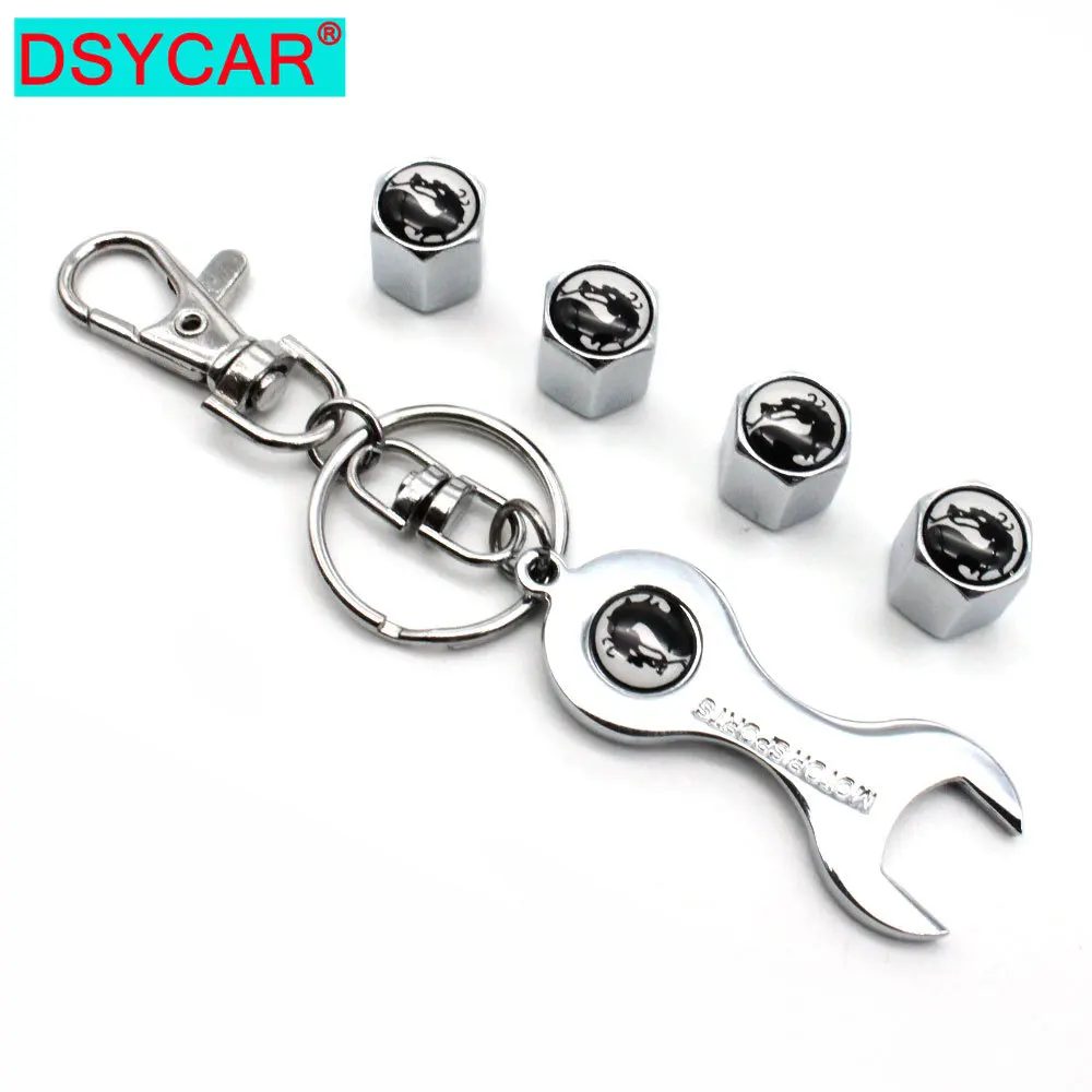 

DSYCAR 1 комплект, цинковый сплав, противоугонное автомобильное колесо крышки стержня вентиля шины Air + ключ, брелок, автомобильные аксессуары, ...