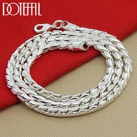 doteffil 925 sterling silver snake necklace 4mm silver 20 inches chain necklace for weomen fashion jewelry wholesale