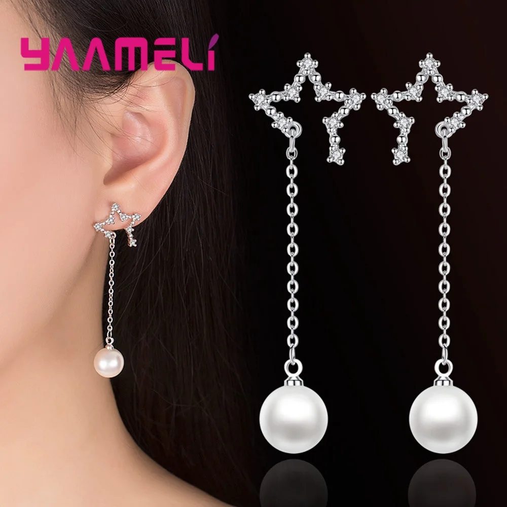 Хорошая продажа Женская Большая подвеска с круглой жемчужиной серьги-капли/со
