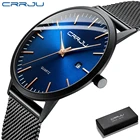 Часы CRRJU мужские ультратонкие, модные роскошные Брендовые спортивные Кварцевые водонепроницаемые с японским механизмом, с датой, 2021