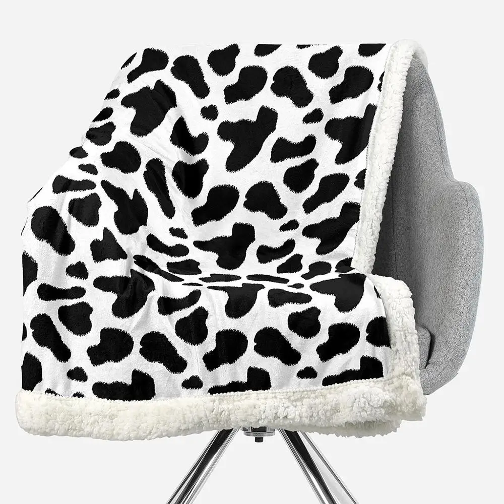 Одеяло ONGLYP с 3D принтом коровы шерпа теплое удобное одеяло для дивана кровати