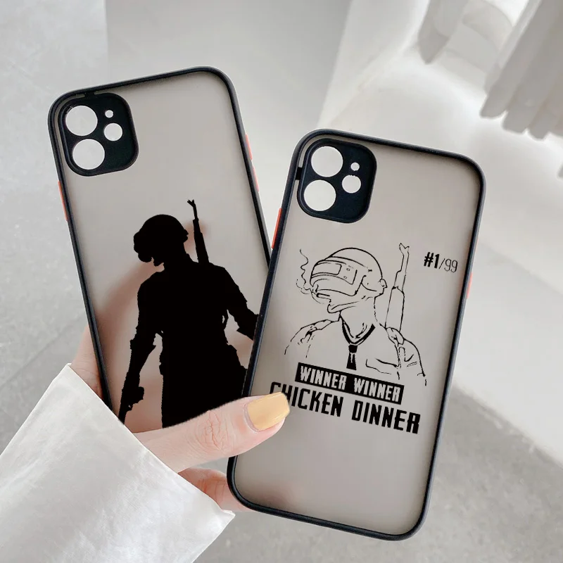 

PUBG Game Luxury Phone Case Protection Anti-fall Case for iPhone 12 11 Pro MAX SE2 X XS Max XR 6s 7 8 Plus Hard Shockproof Cover