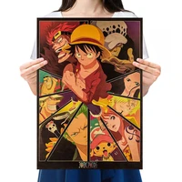 luffy straw hat mission sauron anime collection retro posters no glue kraft paper printing decor painting wall stickers gifts