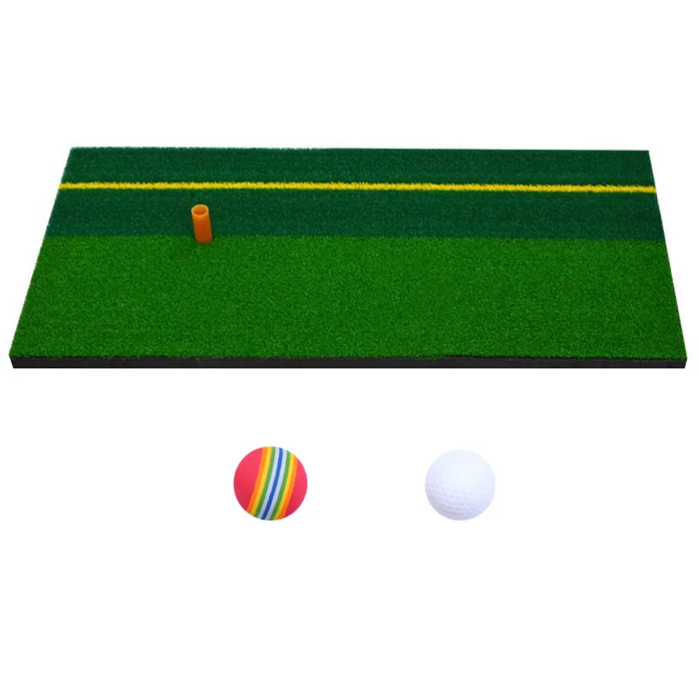 

Handy Practice Mat Convenient Indoor Realistic Turf Swing Mat Training Aids for Driving Hitting Chipping Putting (E Pattern, wit